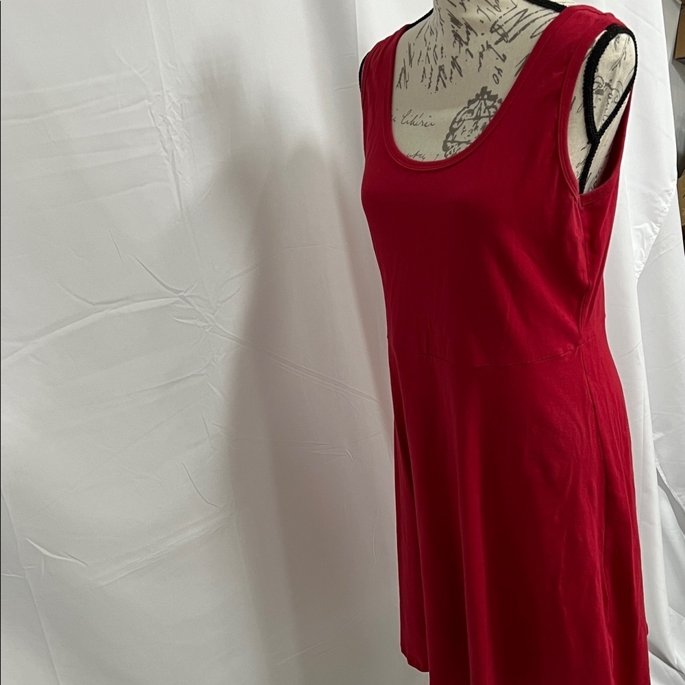 Vobcty cotton spandex crisscross tank dress midi red